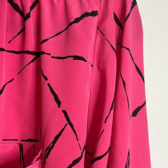 All Hours Paris/Milan Women’s Sz M Pink Polyester Crinkle Crepe Blouse - Picture 5 of 6